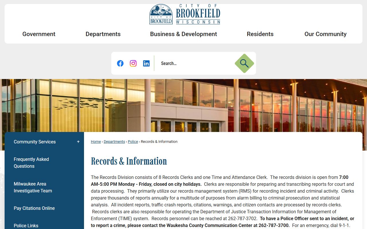 Brookfield Civil Court Records records information resource