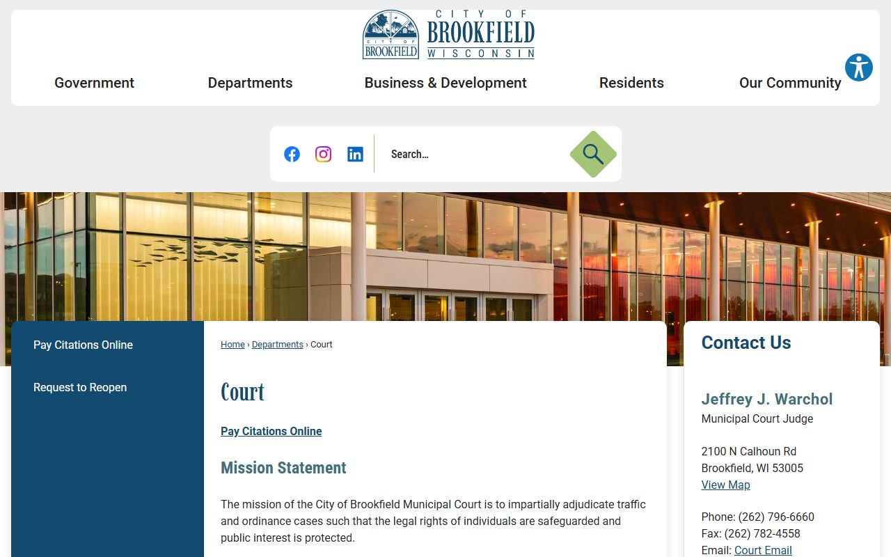 Brookfield Civil Court Records city court resource