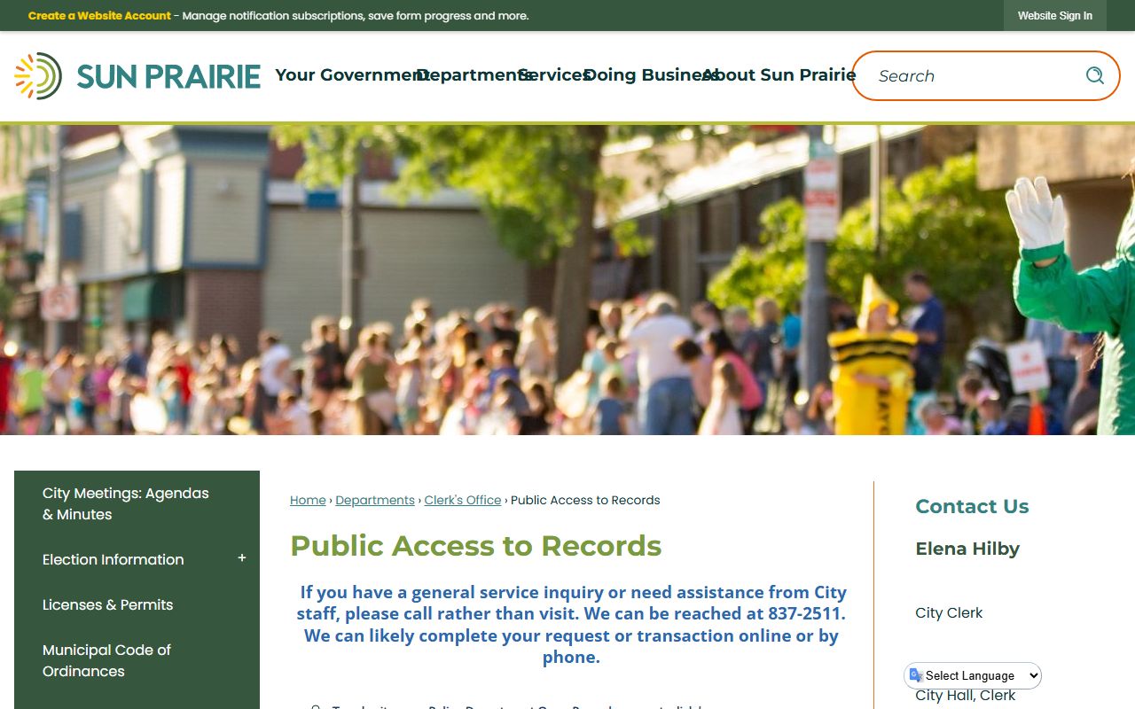 Sun Prairie Civil Court Records public records resource