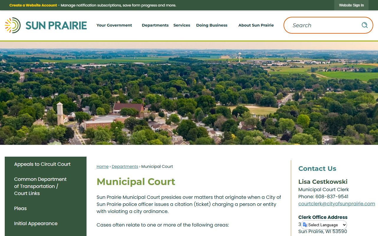 Sun Prairie Civil Court Records municipal court resource