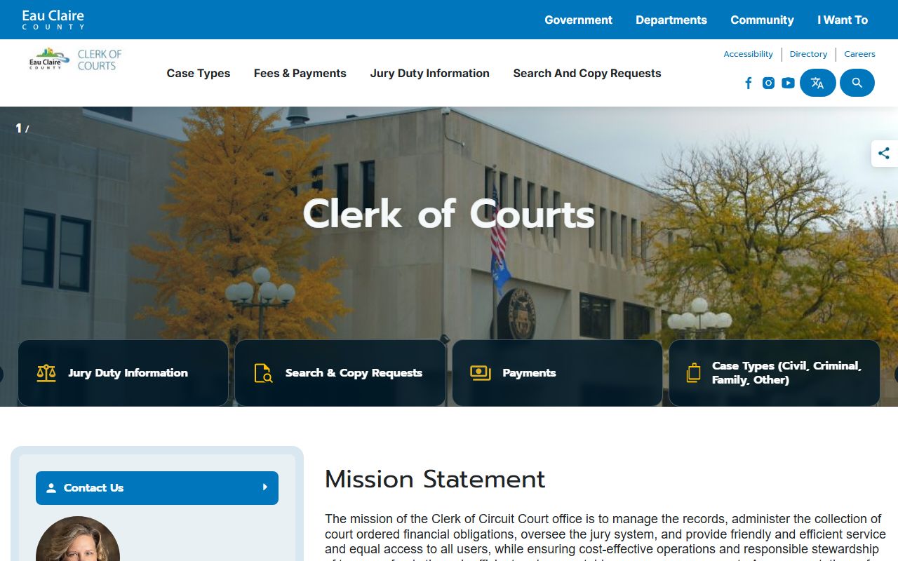 Eau Claire County Civil Court Records clerk office resource
