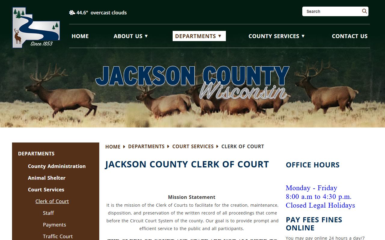 Jackson County Civil Court Records clerk page resource