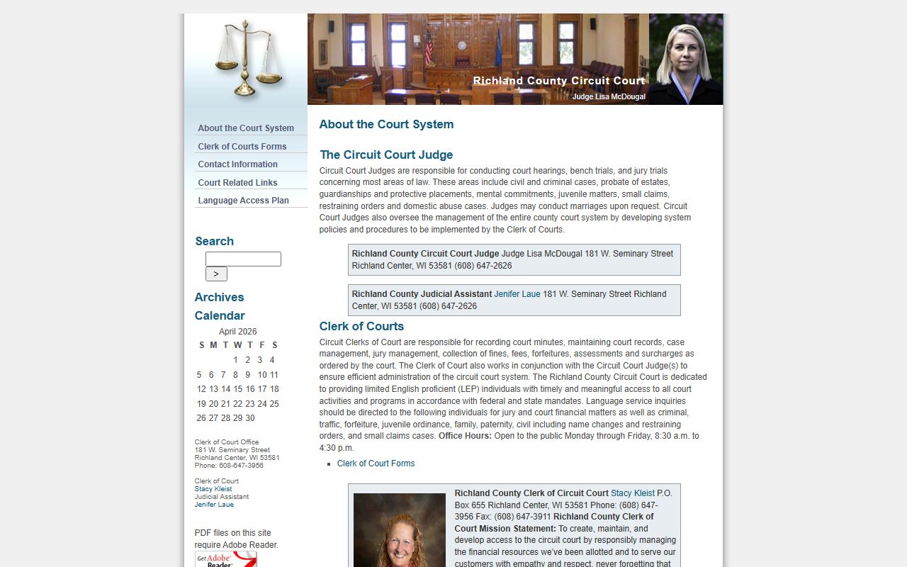 Richland County Civil Court Records court website