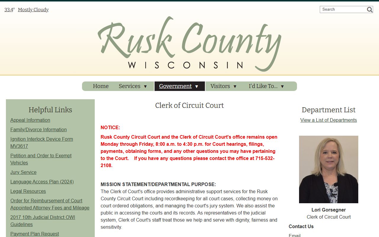 Rusk County Civil Court Records county court page